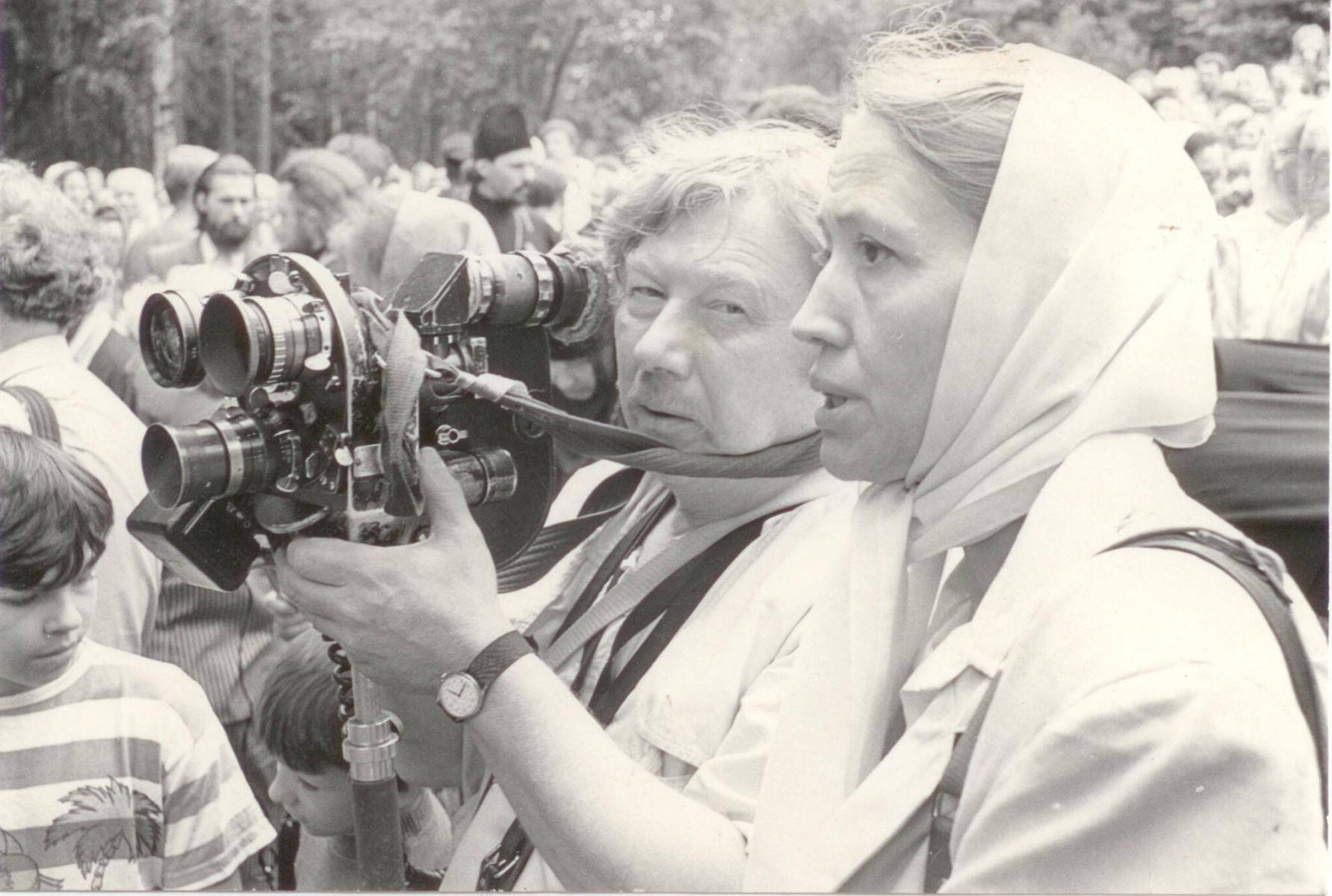 На фото: оператор Георгий Завьялов и режиссер Елена Геккер. Фото из личного архива Г. Завьялова. 
