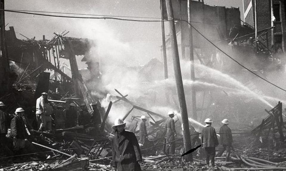 Бомбардировка Шанхая. 2 февраля 1950 года.
